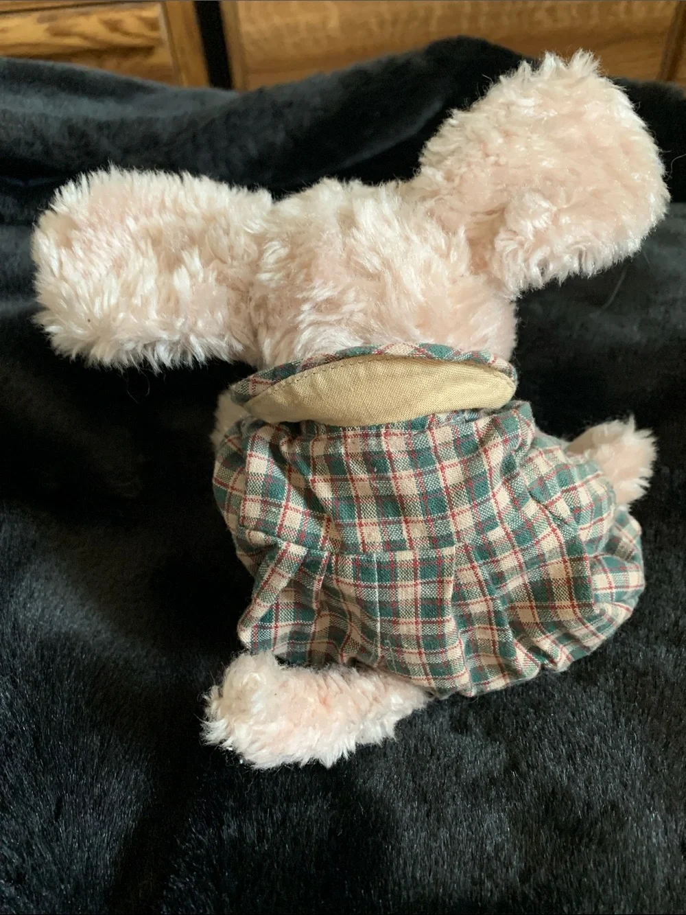 Boyds Bears Soft Pink Plush pig in Plaid Outfit